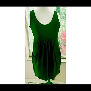 Black jersey Swing Dress wPockets on front